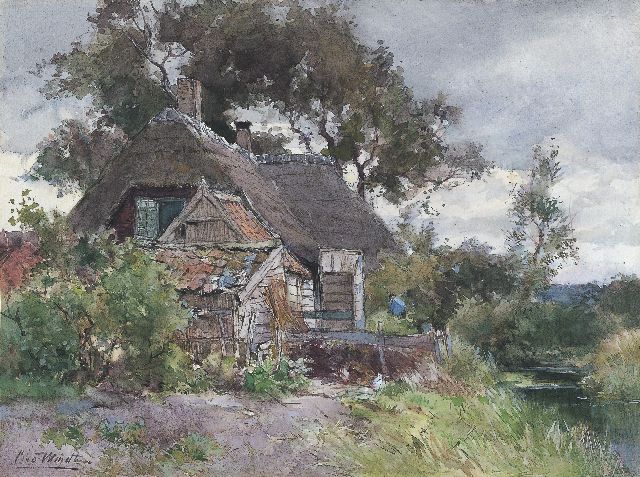 Windt Ch. van der | A farm, Reeuwijk, watercolour on paper 29.9 x 40.0 cm, signed l.l. and dated July 1929 on the reverse