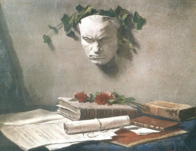 Garf S.  | Memorabilia L. von Beethoven, chalk on paper 38.8 x 48.2 cm, signed l.l.