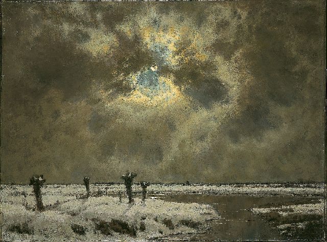 Gorter A.M.  | Evening twilight, oil on canvas 103.0 x 135.5 cm, signed l.r.