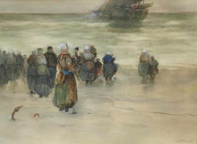 Gruppe C.P.  | The departure of the fleet, watercolour on paper 43.0 x 57.5 cm, signed l.r.