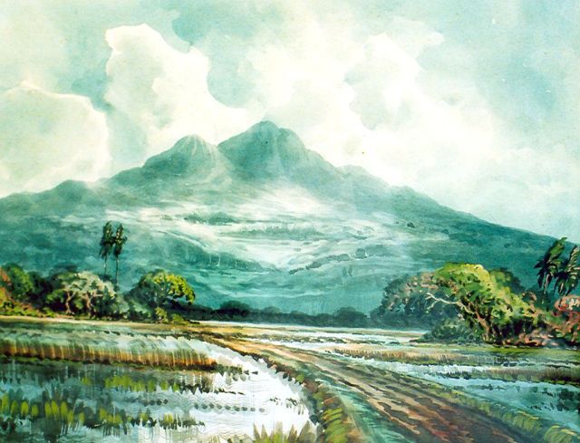 Widjaja A.K.  | Sawahs, Indonesia, watercolour on paper 23.0 x 30.0 cm, signed l.r.