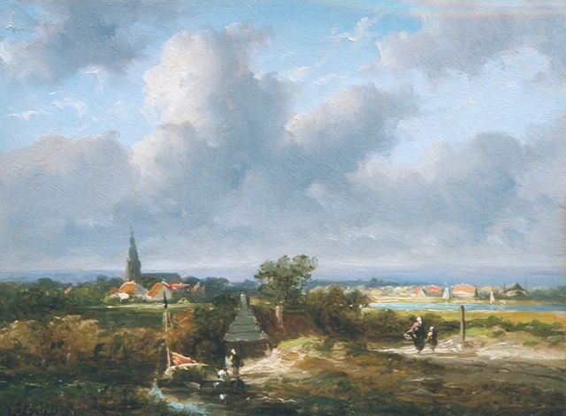 Jan Evert Morel II | A Dutch river landscape (counterpart of inventory number 8518), oil on panel, 15.0 x 20.5 cm, signed l.l. and on a label on the reverse and dated (190)4