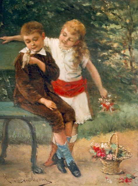 Albert Roosenboom | Little friend, oil on canvas, 24.4 x 18.6 cm, signed l.l.