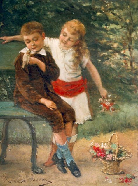 Albert Roosenboom | Little friend, oil on canvas, 24.4 x 18.6 cm, signed l.l.