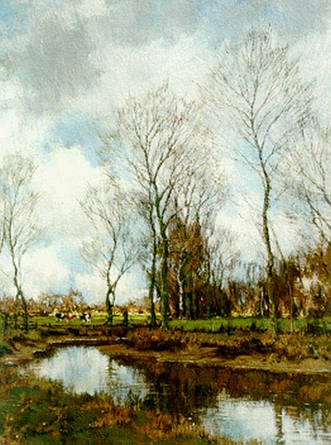 Arnold Marc Gorter | The Vordense beek, oil on canvas, 42.4 x 32.1 cm, signed l.r. and painted circa 1928