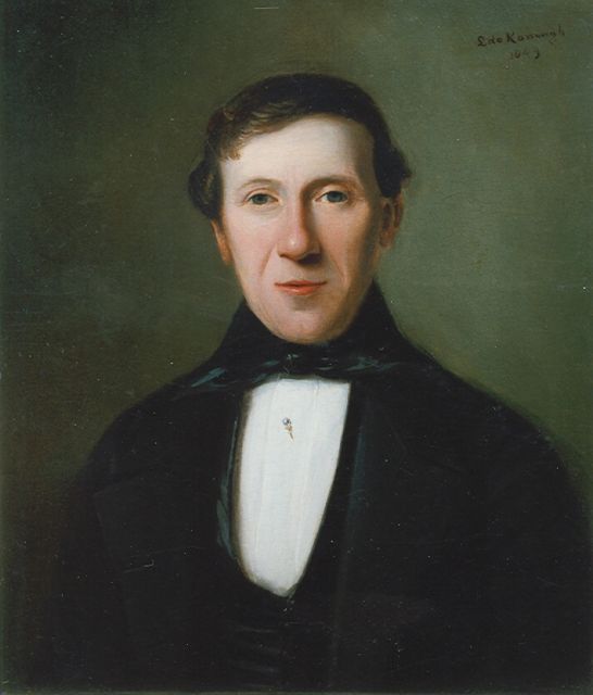 Leonard de Koningh | Portrait of mr. de Vries, oil on panel, 27.5 x 24.5 cm, signed u.r. and dated 1849