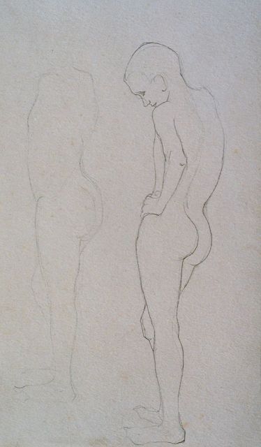 Jan Mankes | A study of a male nude, pencil on paper, 26.4 x 17.0 cm