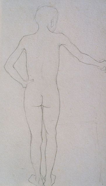 Jan Mankes | A study of a male nude, pencil on paper, 24.9 x 18.5 cm