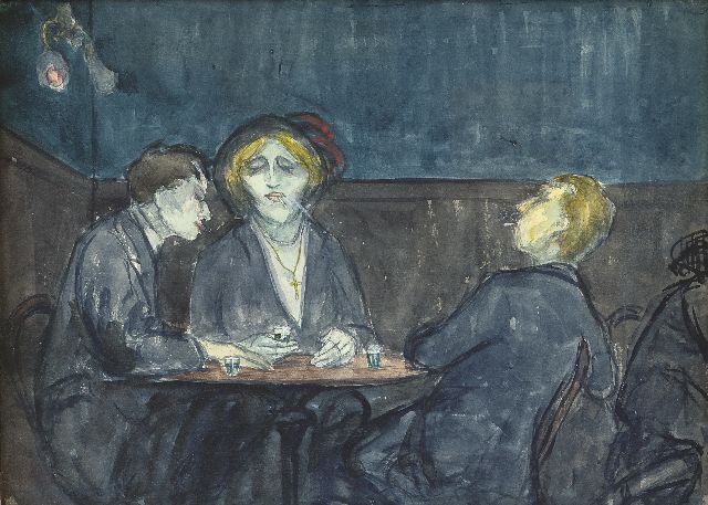 Glintenkamp H.  | The Absinthe Drinkers, watercolour on paper 25.0 x 38.0 cm, signed l.l. and reverse and dated 1913 reverse