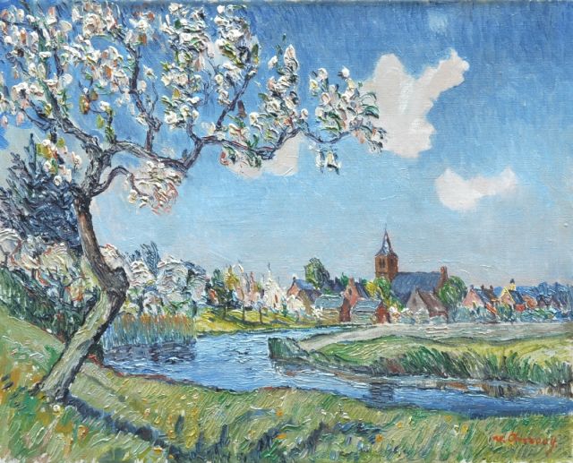 Anrooy J.A.M. van | A view of 'Deil aan de Linge', oil on canvas 40.0 x 50.0 cm, signed l.r.