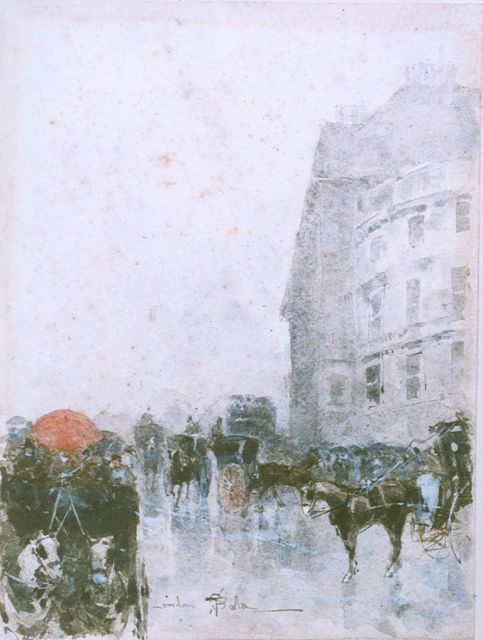 Paolo Sala | Carriages, Londen, watercolour on paper, 25.3 x 19.1 cm, signed l.c.