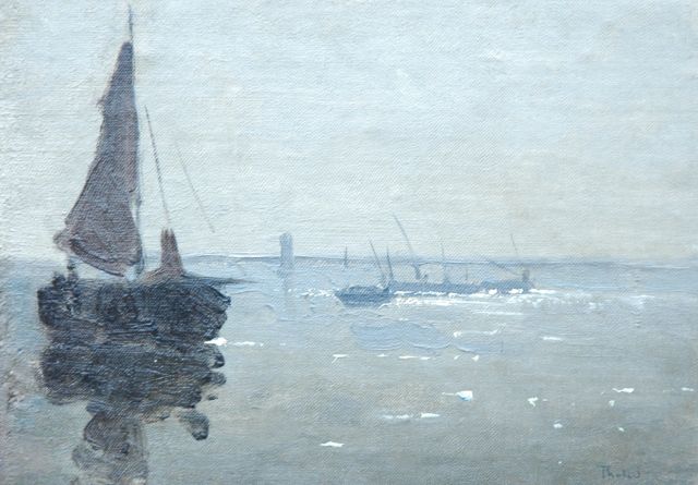 Tholen W.B.  | Early morning, oil on canvas laid down on panel 15.8 x 22.1 cm, signed l.r.