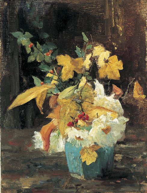 Arntzenius P.F.N.J.  | A ginger jar with an autumn bouquet, oil on canvas 50.4 x 38.9 cm