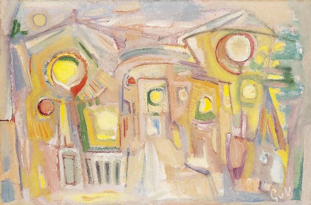 Velde G. van | Composition, oil on canvas 54.4 x 81.3 cm, signed l.r. with initials and in full on the reverse