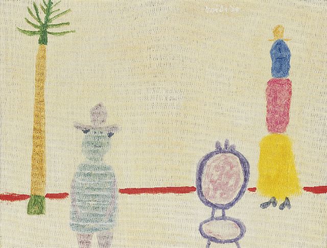 Roëde J.  | Figures and a palmtree, oil on canvas 45.9 x 59.9 cm, signed u.c. and dated '69