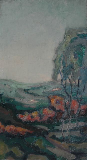 Eijsden T.G.J. van | Meiendel, oil on canvas 45.1 x 25.3 cm, signed reverse and dated '24 reverse