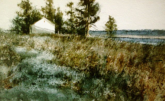 Carpenter G.  | A white house in a landscape, watercolour on paper 30.0 x 40.0 cm, signed l.l.