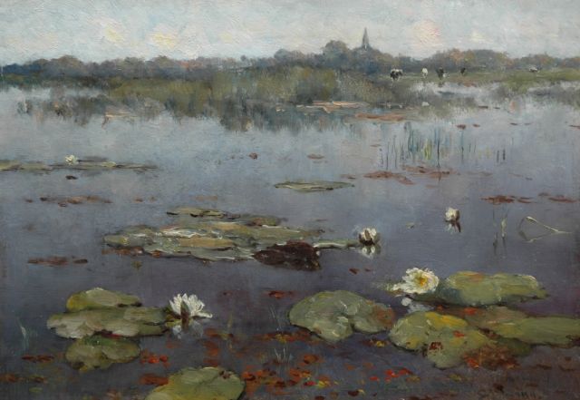 Altmann G.  | Waterlilies, oil on panel 21.6 x 31.2 cm, signed l.r.