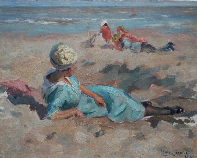 Louis Soonius | A sunny day at the beach, oil on board, 26.4 x 33.5 cm, signed l.r. and dated 1920