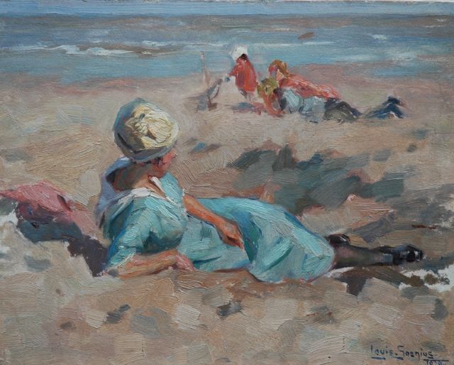 Soonius L.  | A sunny day at the beach, oil on board 26.4 x 33.5 cm, signed l.r. and dated 1920