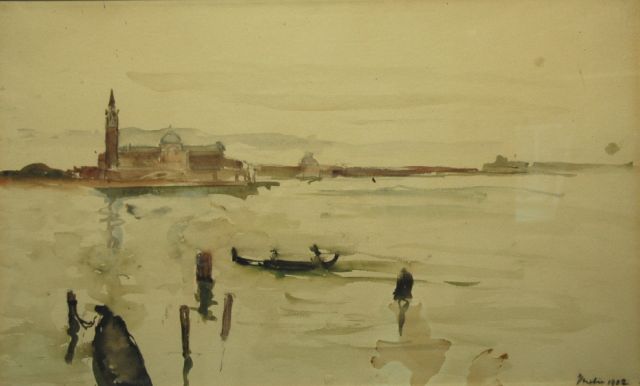 Carel Nicolaas Storm van 's-Gravesande | View of San Giorgio, Venice, watercolour on paper, 34.0 x 55.0 cm, dated 1902