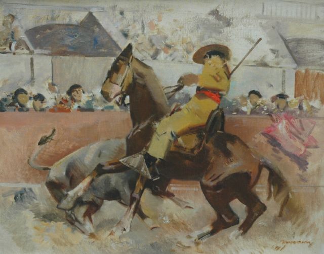 Hem P. van der | A bullfight, oil on canvas 61.5 x 77.2 cm, signed l.r.