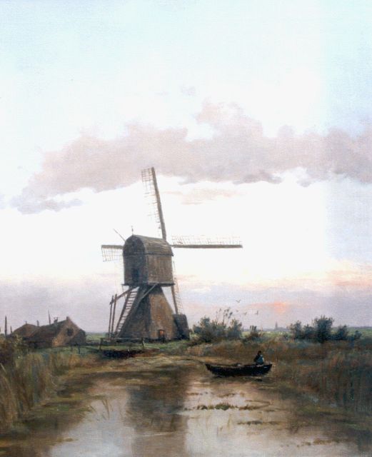 Gerard Koekkoek | Evening twilight in the polder, oil on canvas, 61.6 x 50.5 cm, signed l.l. and dated 1895