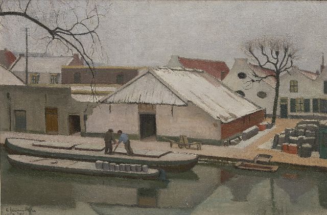 Adriani-Hovy E.M.H.  | Canal near Utrecht in winter, oil on canvas 50.8 x 77.7 cm, signed l.l. and dated 1929