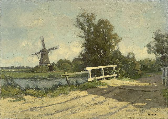 Bodifée J.P.P.  | Bridge by the Dedemsvaart, oil on canvas 40.4 x 56.4 cm, signed l.r.