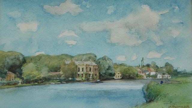 Wijsmuller J.H.  | A view of the river Vecht with Huize Rupelmonde, pencil and watercolour on paper 15.0 x 25.0 cm, signed l.r.