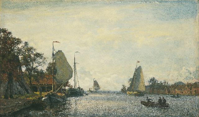 Tholen W.B.  | A summer landscape with sailing vessels, oil on canvas 35.4 x 59.0 cm, signed l.r. and painted '04