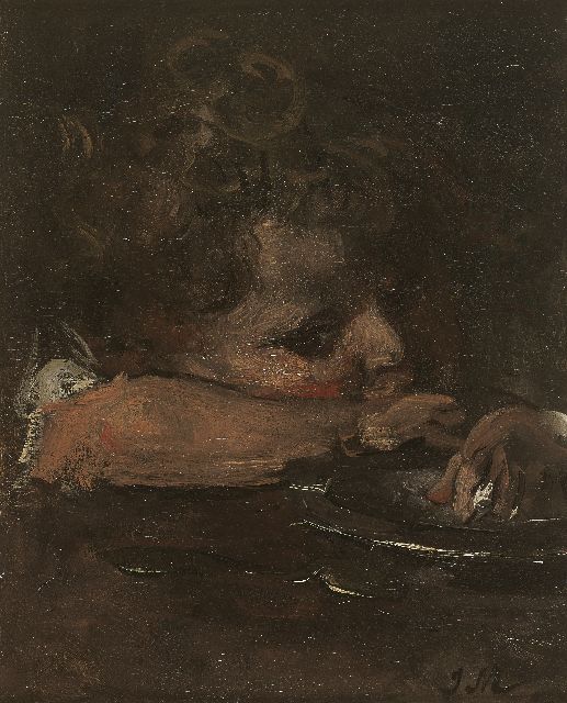 Maris J.H.  | A child's portrait, oil on canvas 35.2 x 28.4 cm, signed l.r. with initials