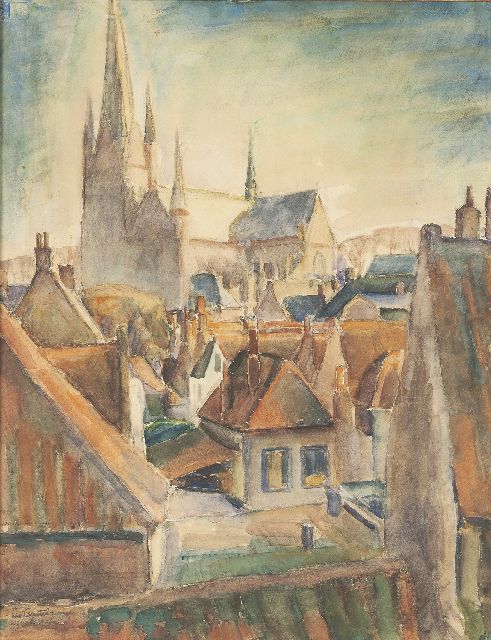 Leo Gestel | A view of Woerden, watercolour on paper, 65.5 x 50.0 cm, signed l.l. and dated 'Woerden 1917'