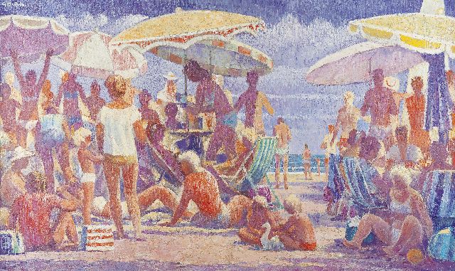 Colfs P.  | At the beach, oil on canvas 67.2 x 110.0 cm, signed u.l.