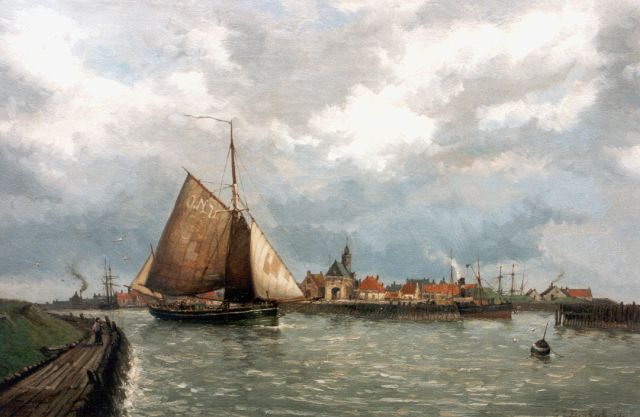 Gerard Koekkoek | A view of the Harlingen harbour, oil on canvas, 40.0 x 60.2 cm, signed l.r.