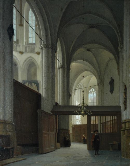 Jan Jakob Schenkel | Interior of the Nieuwe Kerk, Amsterdam, oil on canvas, 63.0 x 49.6 cm, signed l.l.