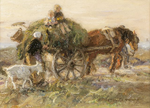 Zoetelief Tromp J.  | Homeward bound, oil on panel 18.8 x 26.6 cm, signed l.r. and painted between 1903-1904