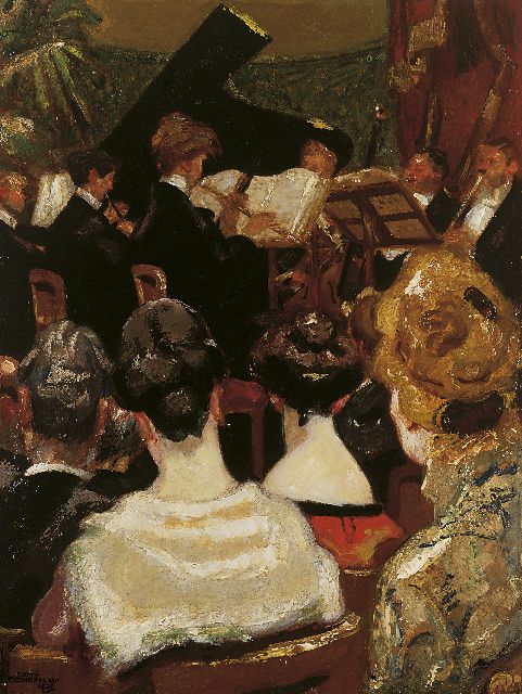 Martin Monnickendam | The recital, oil on canvas, 60.3 x 45.5 cm, signed l.l. and dated 1922