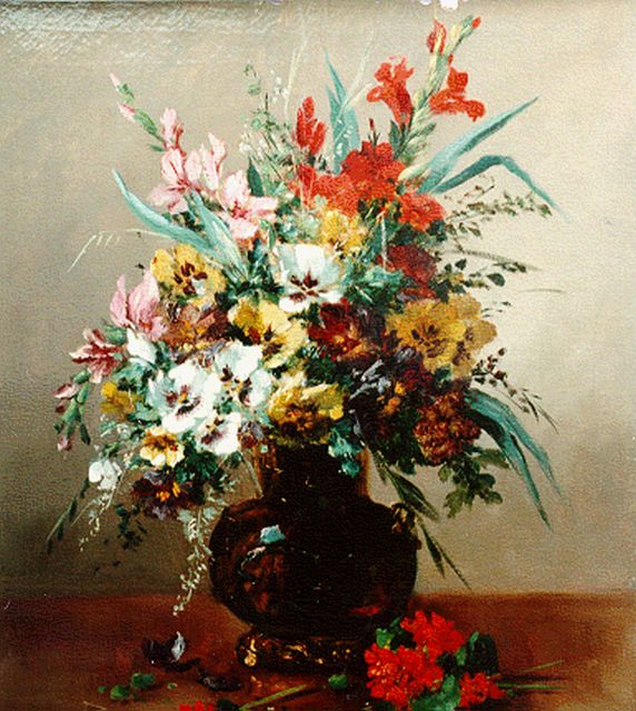 Eugène-Henri Cauchois | A bunch of wildflowers, oil on canvas, 65.3 x 54.0 cm, signed l.r.