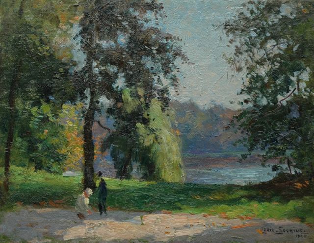 Soonius L.  | In the park, oil on canvas laid down on panel 27.2 x 35.1 cm, signed l.r. and dated 1920