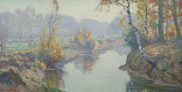 Johan Meijer | Autumn morning, oil on canvas, 44.0 x 84.1 cm, signed l.l.