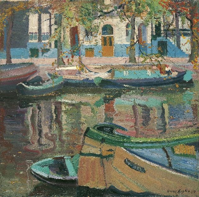 Harrie Kuijten | A view of the Keizersgracht, Amsterdam, oil on canvas, 64.5 x 65.5 cm, signed l.r. and dated '17