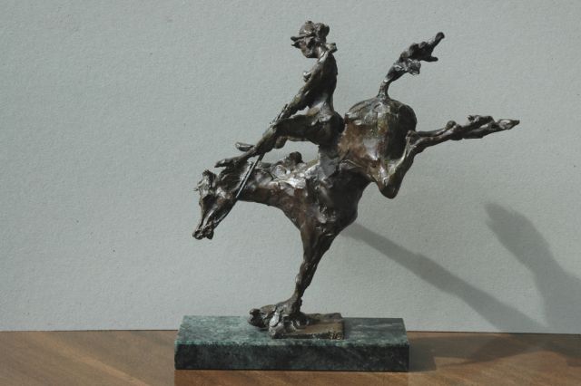 Dyck F. van | Een wilde rit, bronze 35.5 x 33.0 cm, gesigneerd op bronzen basis