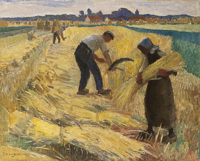 Gerrit Willem van Blaaderen | The harvest, oil on canvas, 65.0 x 80.5 cm, signed l.l.