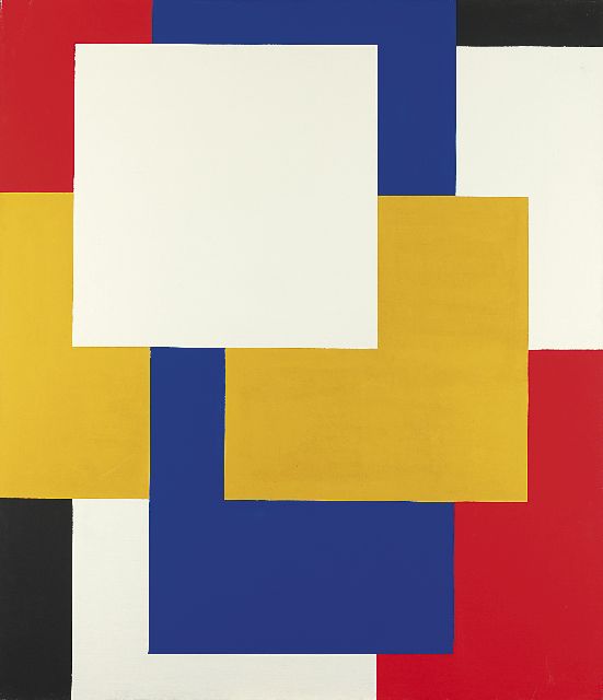 Siep van den Berg | Composition, oil on canvas, 150.0 x 130.0 cm, signed on the stretcher with initials and painted in 1970's