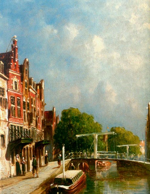 Petrus Gerardus Vertin | A Dutch town in summer, oil on panel, 20.3 x 15.7 cm, signed l.r.