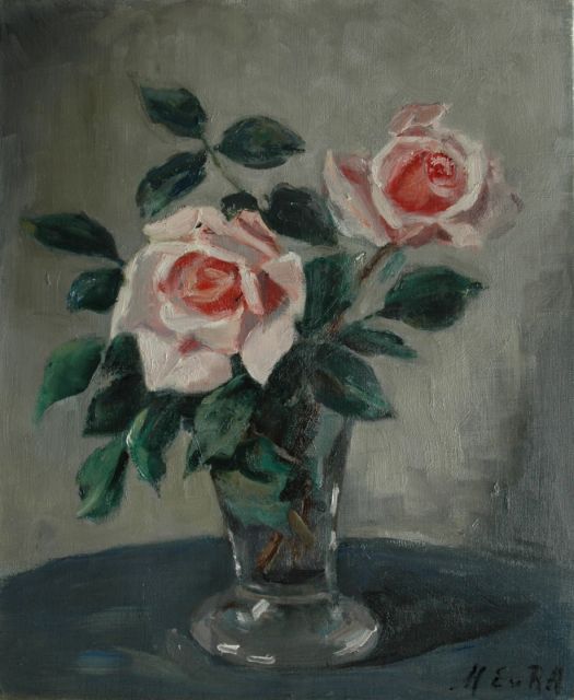 Regteren Altena M.E. van | Roses, oil on canvas 46.2 x 38.2 cm, signed l.r. with initials