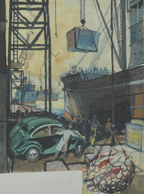 Robert Trenaman Back | Providing the ship, watercolour on paper, 26.3 x 22.3 cm