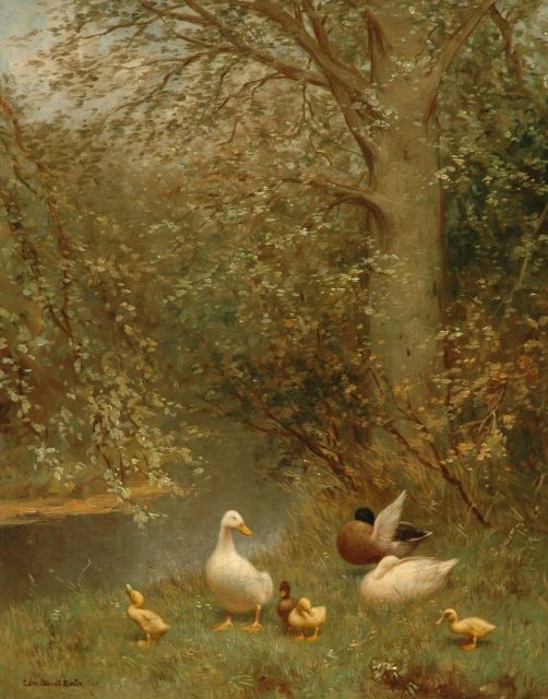 Artz C.D.L.  | Ducks in the shade of a beech, oil on panel 50.1 x 40.1 cm, signed l.l. and dated ' 35