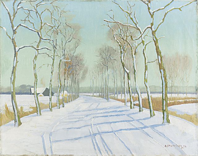 Smorenberg D.  | The Oude Wierdenseweg, Almelo, oil on canvas 31.2 x 39.4 cm, signed l.r. and dated '24